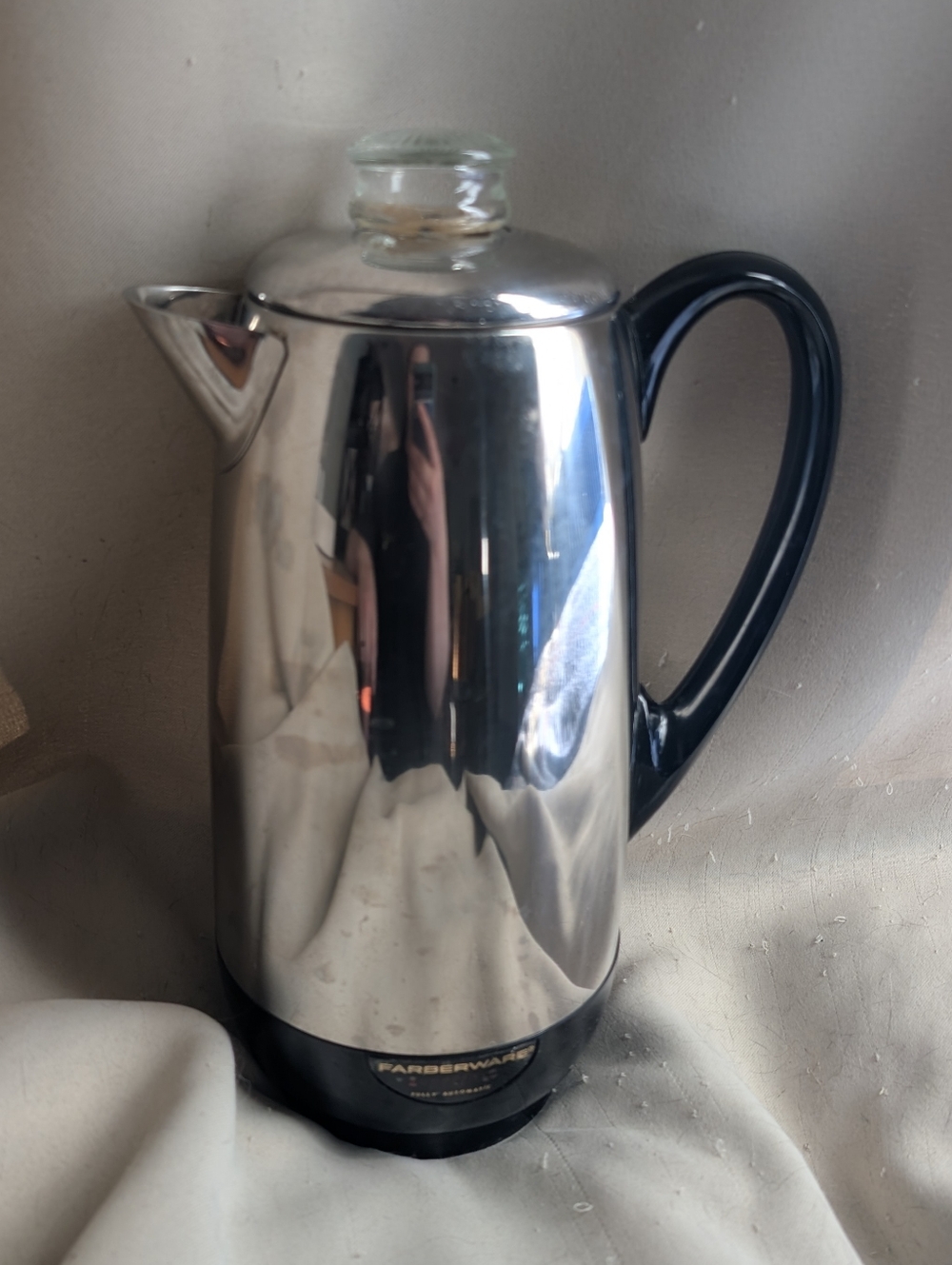 Vintage Farberware 12 Cup Percolator Coffee Maker, Stainless Steel Glasstop